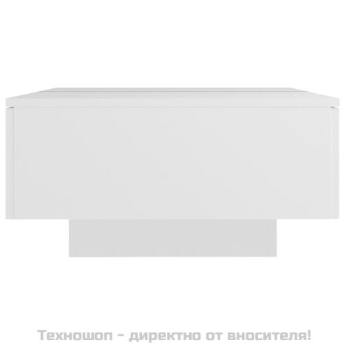 Маса за кафе, бяла, 90x60x31 см, инженерно дърво