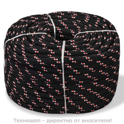 Морско въже, полипропилен, 8 мм, 500 м, черно