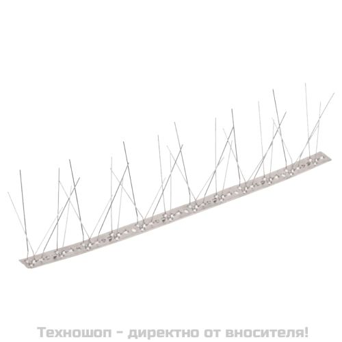 5-редови иноксови шипове срещу птици и гълъби, 40 бр, 20 м