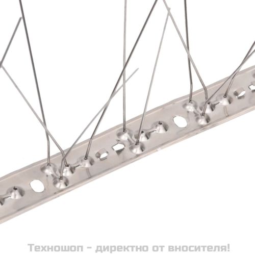 5-редови иноксови шипове срещу птици и гълъби, 40 бр, 20 м