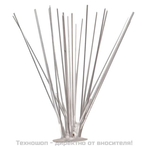 5-редови иноксови шипове срещу птици и гълъби, 40 бр, 20 м