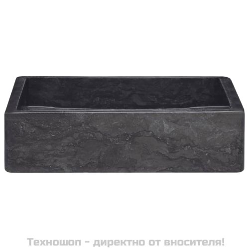 Черна мивка, 40x40x10 см, мрамор