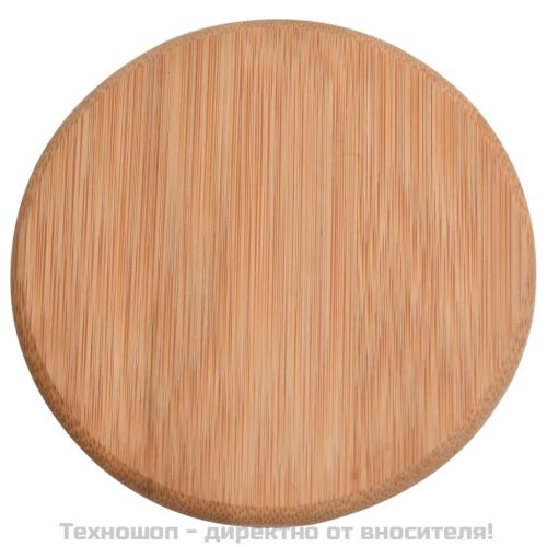 Стъклени буркани за съхранение с бамбукови капаци 6 бр 600 мл