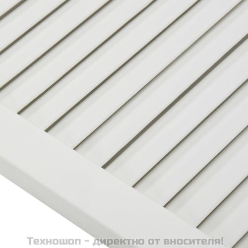 Врати за шкафове решетен дизайн 2 бр бял 61,5x59,4 см бор масив