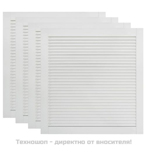 Врати за шкафове решетен дизайн 4 бр бял 61,5x59,4 см бор масив