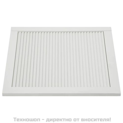 Врати за шкафове решетен дизайн 4 бр бял 61,5x59,4 см бор масив