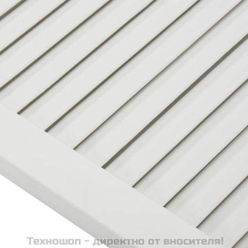 Врати за шкафове решетен дизайн 4 бр бял 61,5x59,4 см бор масив