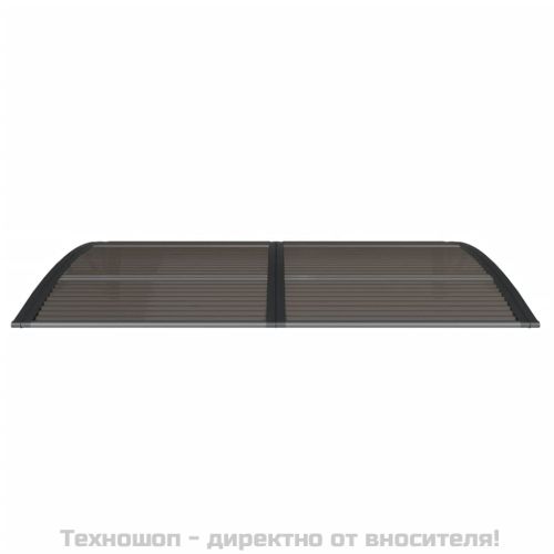 Навес за врата, черен, 150x100 см, поликарбонат