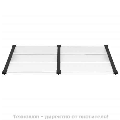 Навес за врата, черно и прозрачно, 152,5x90 см, поликарбонат