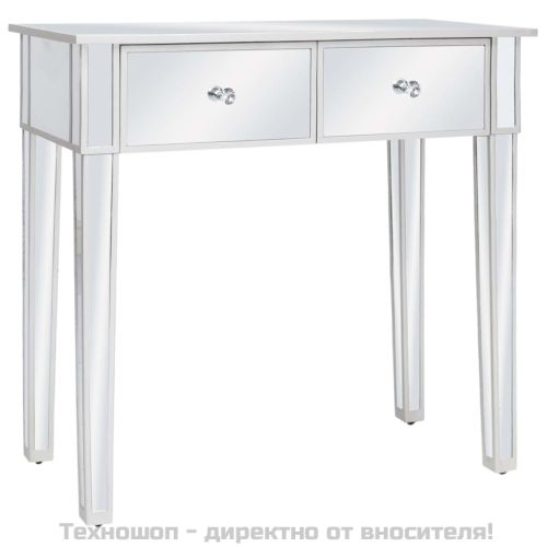 Огледална тоалетка с табуретка, МДФ и стъкло