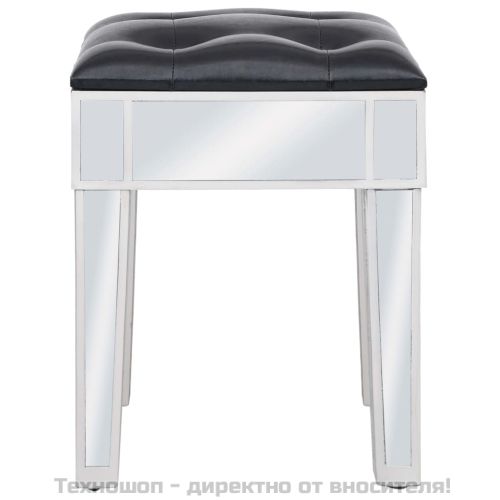 Огледална тоалетка с табуретка, МДФ и стъкло