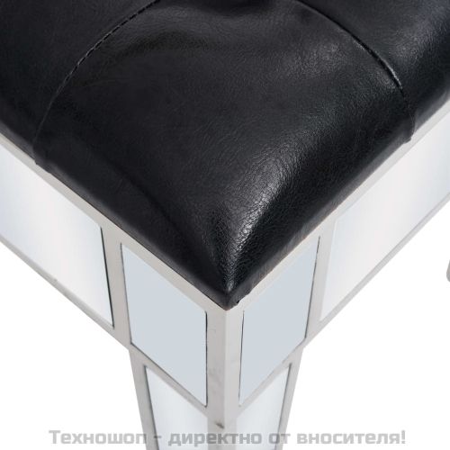 Огледална тоалетка с табуретка, МДФ и стъкло