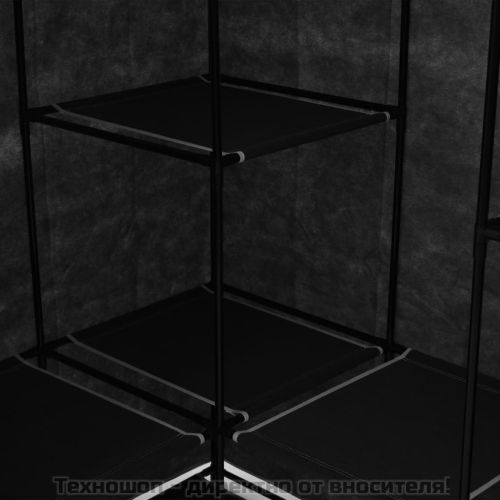 Ъглов гардероб, черен, 130x87x169 см