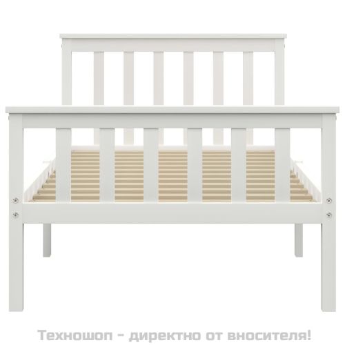 Рамка за легло, бяла, бор масив, 100х200 см