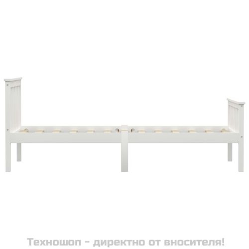 Рамка за легло, бяла, бор масив, 100х200 см