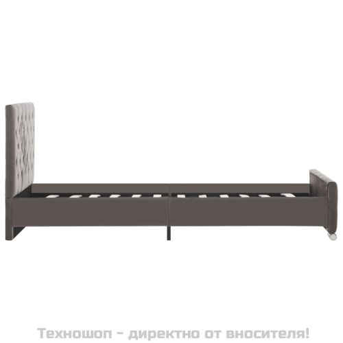 Рамка за легло, сива, кадифе, 90x200 см