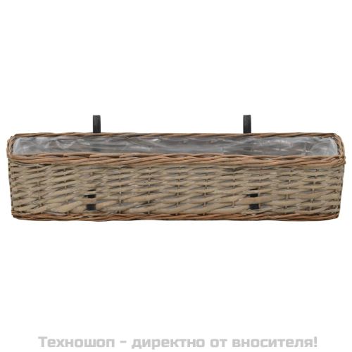 Сандъчета за балкон, 2 бр, ракита, PE облицовка, 80 см