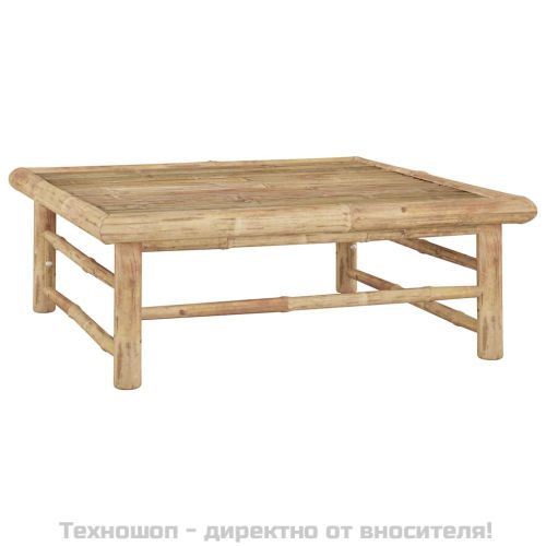 Градински лаундж комплект тъмносиви възглавници 7 части бамбук