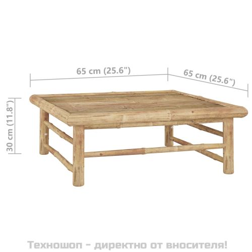 Градински лаундж комплект тъмносиви възглавници 7 части бамбук