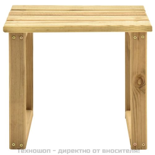 Градински шезлонг с масичка и шалте, импрегнирано борово дърво