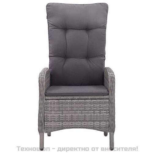 Градински трапезен комплект, 5 части, сив