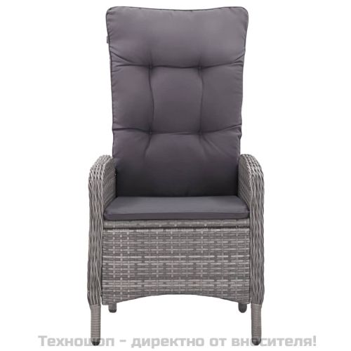 Градински трапезен комплект, 5 части, сив