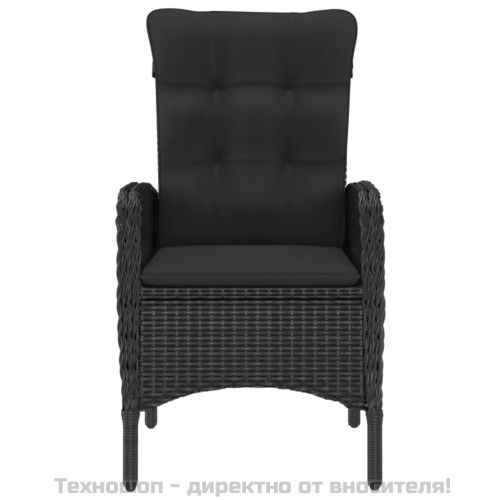 Градински трапезен комплект, 7 части, черен