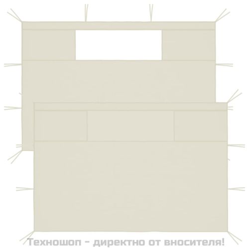 Стени за шатри с прозорци, 2 бр, кремави
