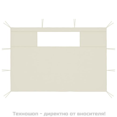 Стени за шатри с прозорци, 2 бр, кремави