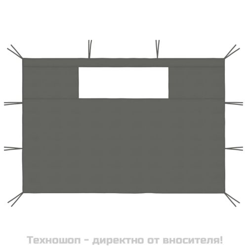Стени за шатри с прозорци, 2 бр, антрацит