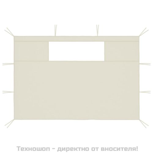 Стени за шатри с прозорци, 2 бр, кремави