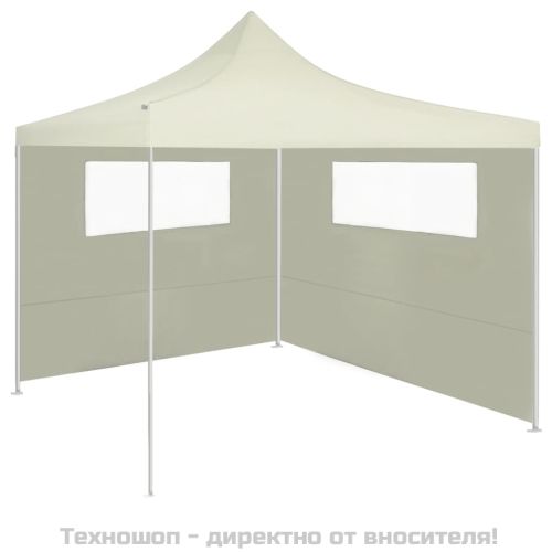 Стени за шатри с прозорци, 2 бр, кремави