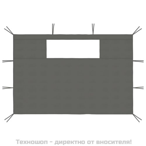 Стени за шатри с прозорци, 2 бр, антрацит