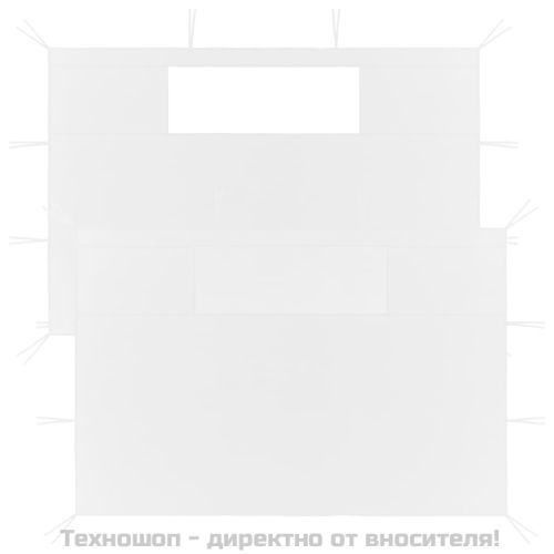 Стени за шатри с прозорци, 2 бр, бели