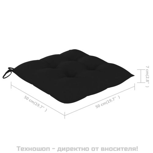 Градински столове, 6 бр, с възглавници, тиково дърво масив