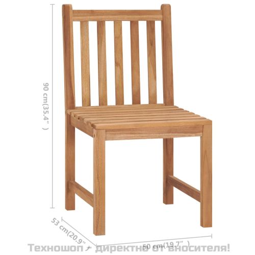 Градински столове, 6 бр, с възглавници, тиково дърво масив