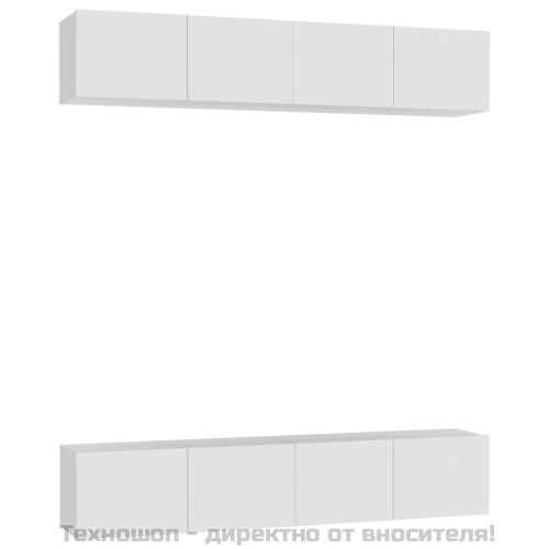 ТВ шкафове, 4 бр, бели, 80x30x30 см, инженерно дърво