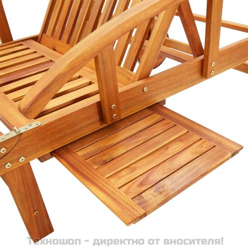 Шезлонги, 2 бр, с възглавници, акациево дърво масив