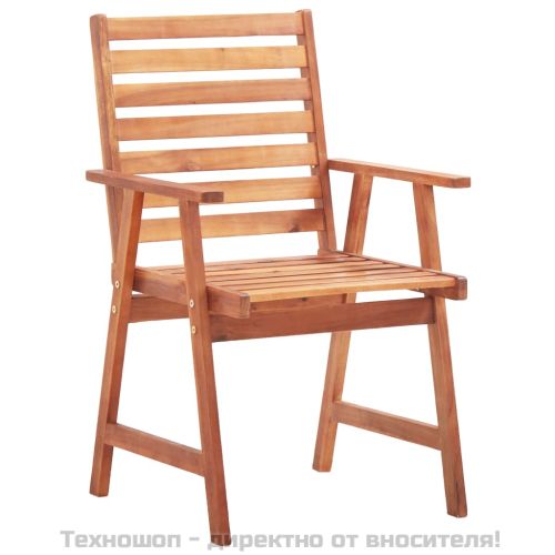 Градински трапезни столове, 6 бр, с възглавници, акация масив