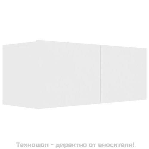 ТВ шкафове, 3 бр, бели, инженерно дърво