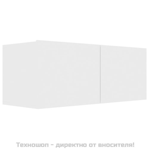 Комплект ТВ шкафове от 4 части, бял, инженерно дърво