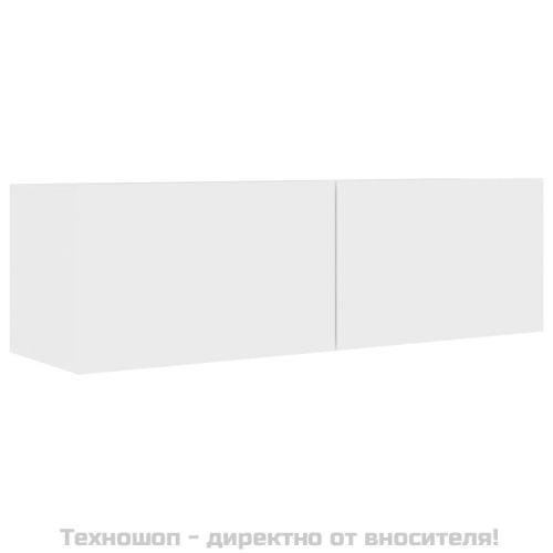 Комплект ТВ шкафове от 4 части, бял, инженерно дърво