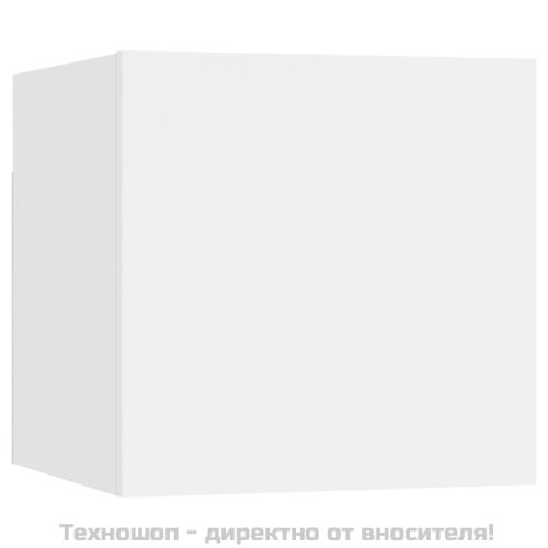 Комплект ТВ шкафове от 4 части, бял, инженерно дърво