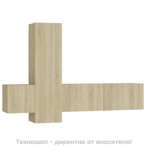 Комплект ТВ шкафове от 3 части, дъб сонома, инженерно дърво