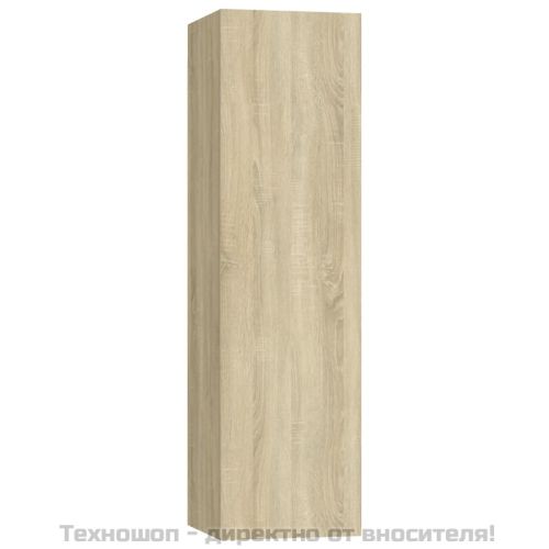 Комплект ТВ шкафове от 3 части, дъб сонома, инженерно дърво