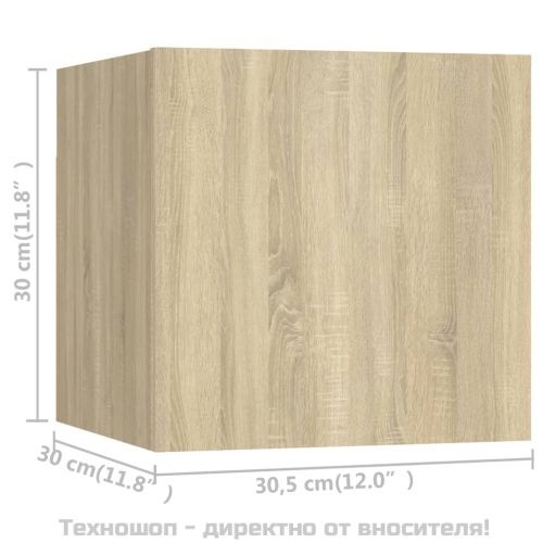 Комплект ТВ шкафове от 3 части, дъб сонома, инженерно дърво