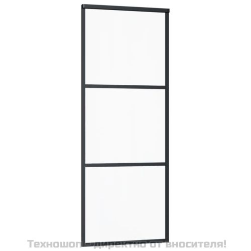 Плъзгаща се врата с механизъм, ESG стъкло и алуминий, 76x205 см