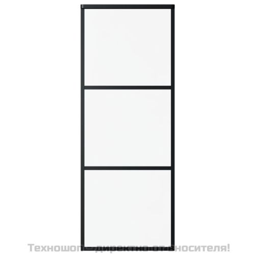 Плъзгаща се врата с механизъм, ESG стъкло и алуминий, 76x205 см