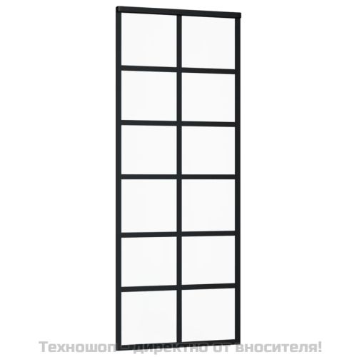 Плъзгаща се врата с механизъм, ESG стъкло и алуминий, 76x205 см