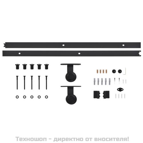 Плъзгаща се врата с механизъм, ESG стъкло и алуминий, 76x205 см
